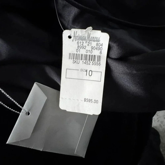 Badgley Mischka Black Velvet cocktail dress beaded size 10 NWT $595 - Picture 9 of 12